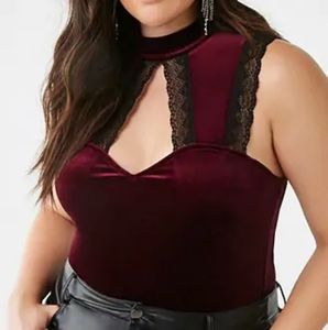 🌺2/$25🌺 Velvet and Lace Bodysuit with Choker